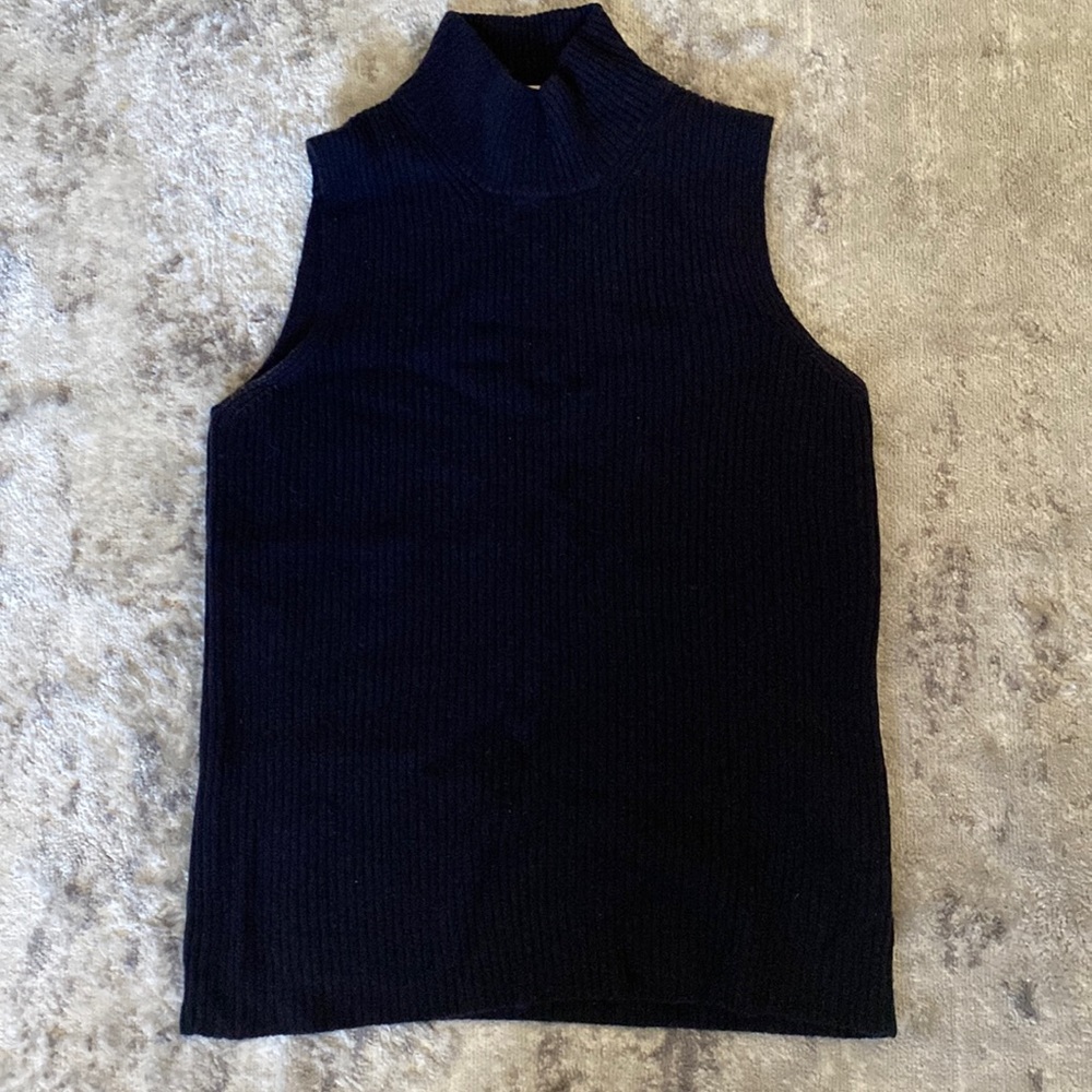 100% Navy Cashmere Top